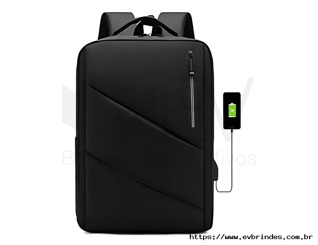 Mochila Executiva Preta com Entrada USB