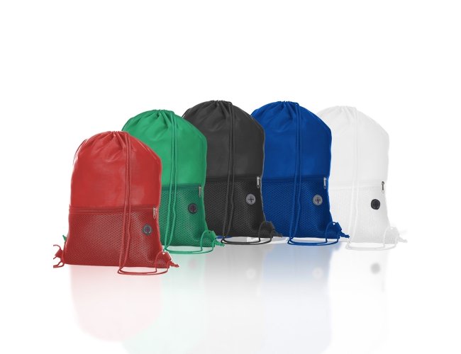 Mochila Saco em Polistercom bolso frontal em diversas cores INX14323