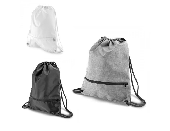 Mochila Saco em Polistercom bolso frontal em diversas cores INX14359